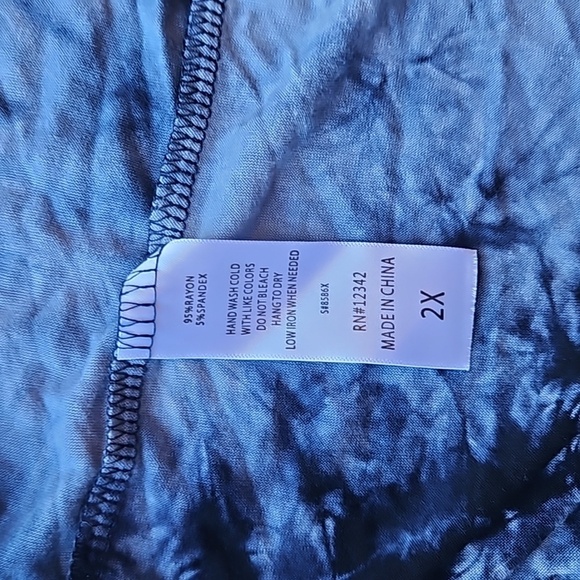 Coin 1804 Anthropologie Blue and Blue Tie Dye Tunic Dress Beach Coverup 2X NWOT - Picture 6 of 7
